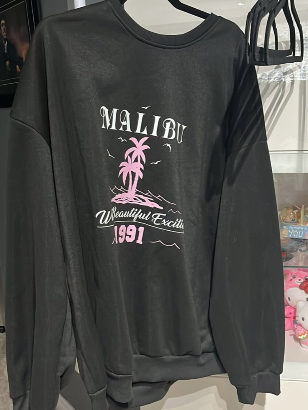 3/$15 SHEIN Black Malibu Sweatshirt